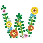矢量花朵树枝字母