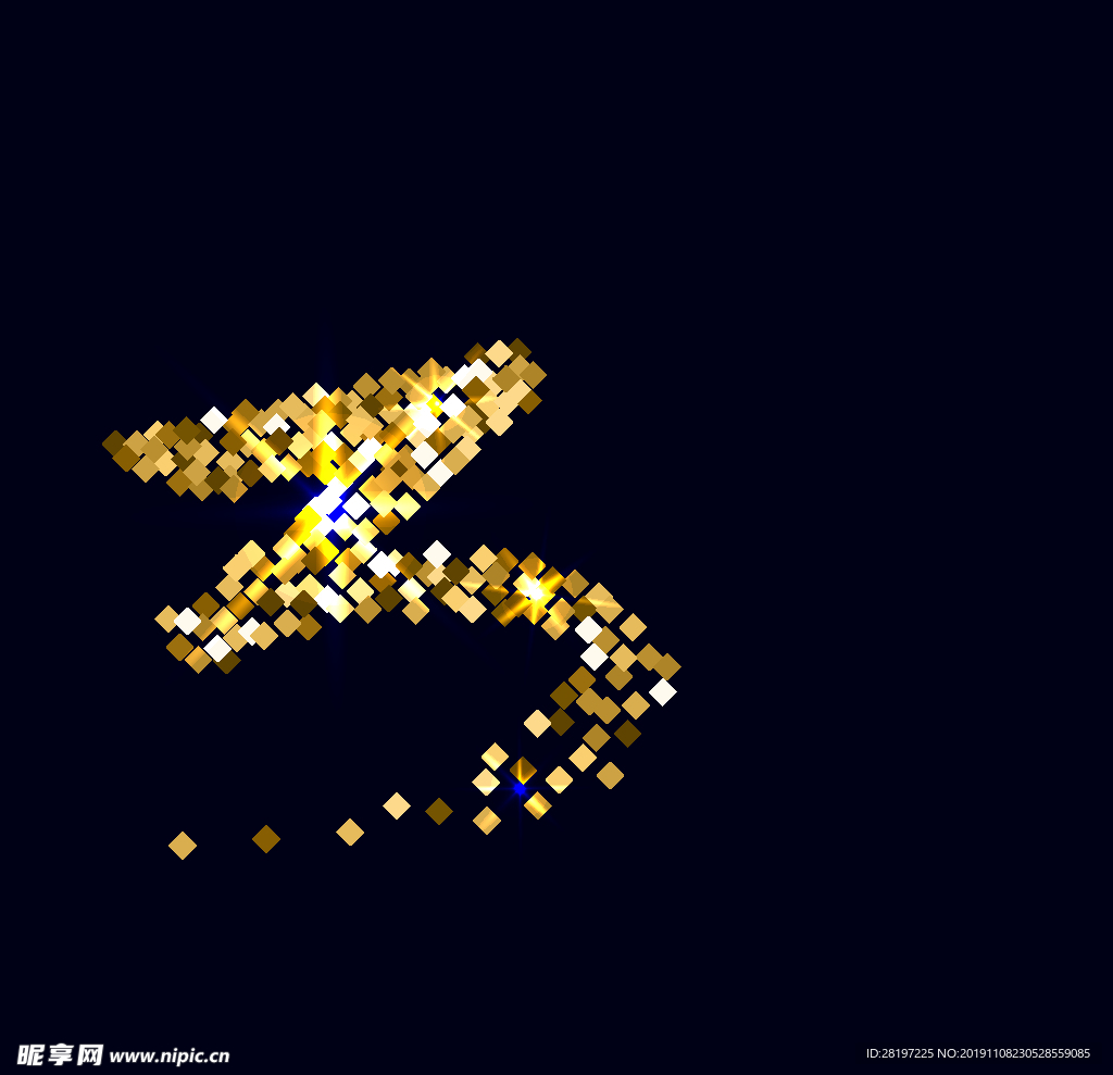 矢量金属花纹字母