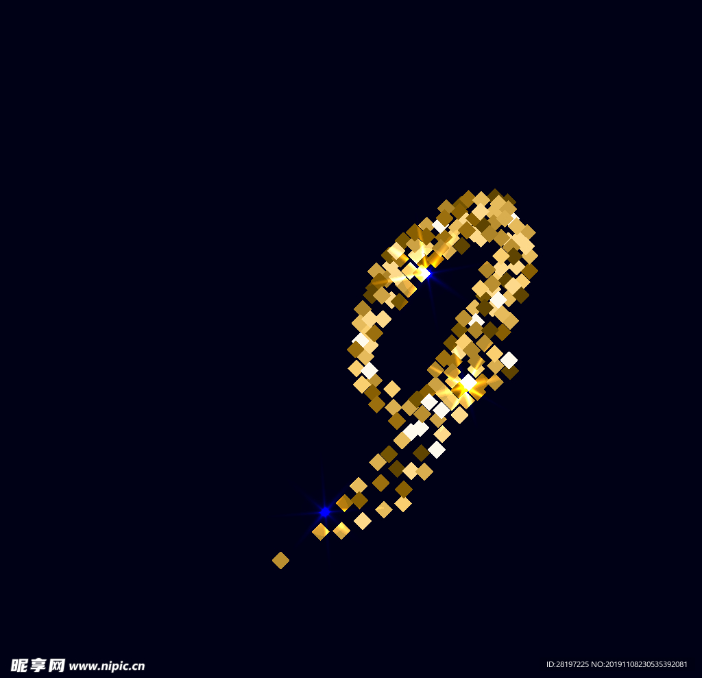矢量金属花纹字母