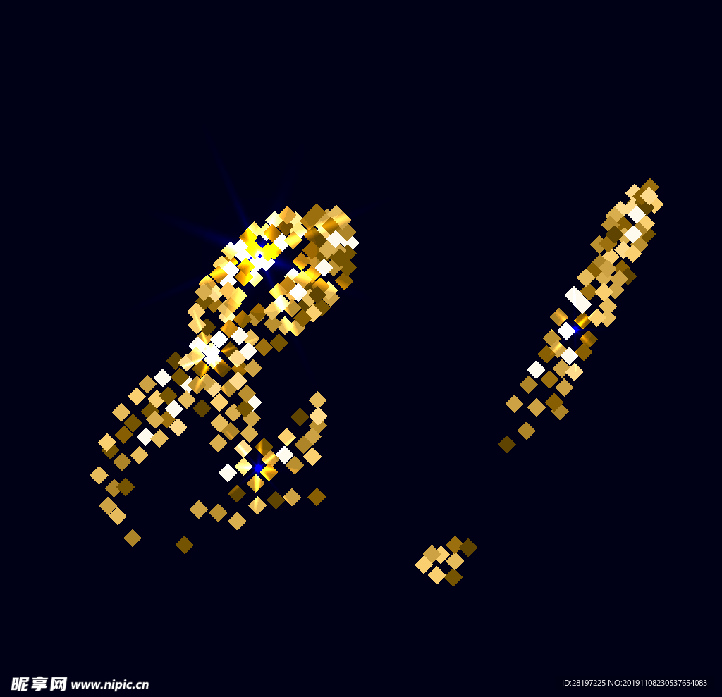 矢量金属花纹字母