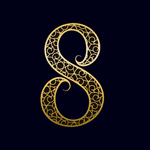 矢量金属花纹字母