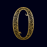 矢量金属花纹字母