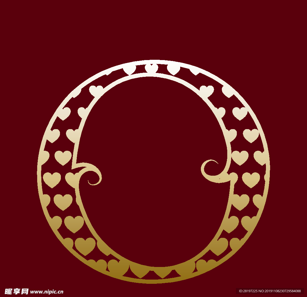矢量金属花纹字母