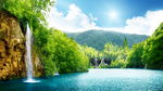 唯美山间天然湖