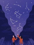 手绘唯美星空