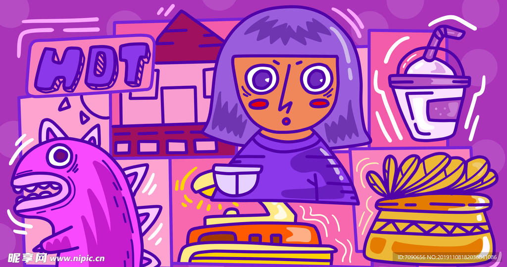 创意抽象插画
