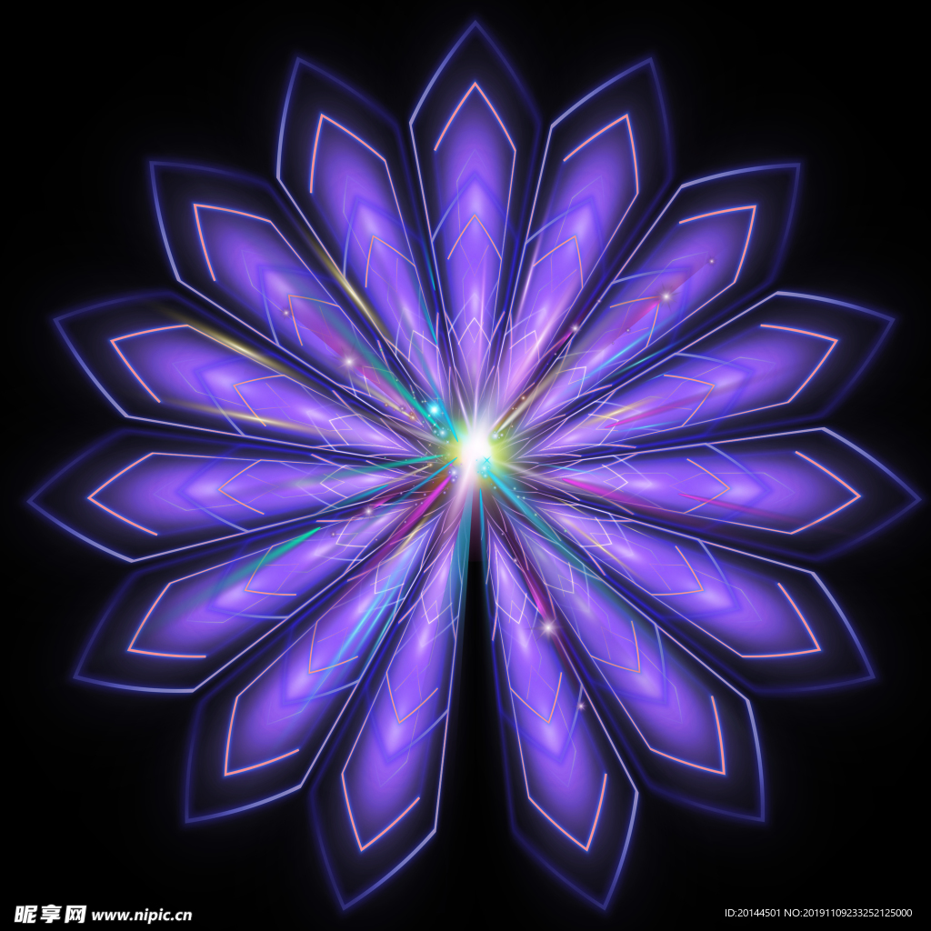 紫色光效花朵花纹背景
