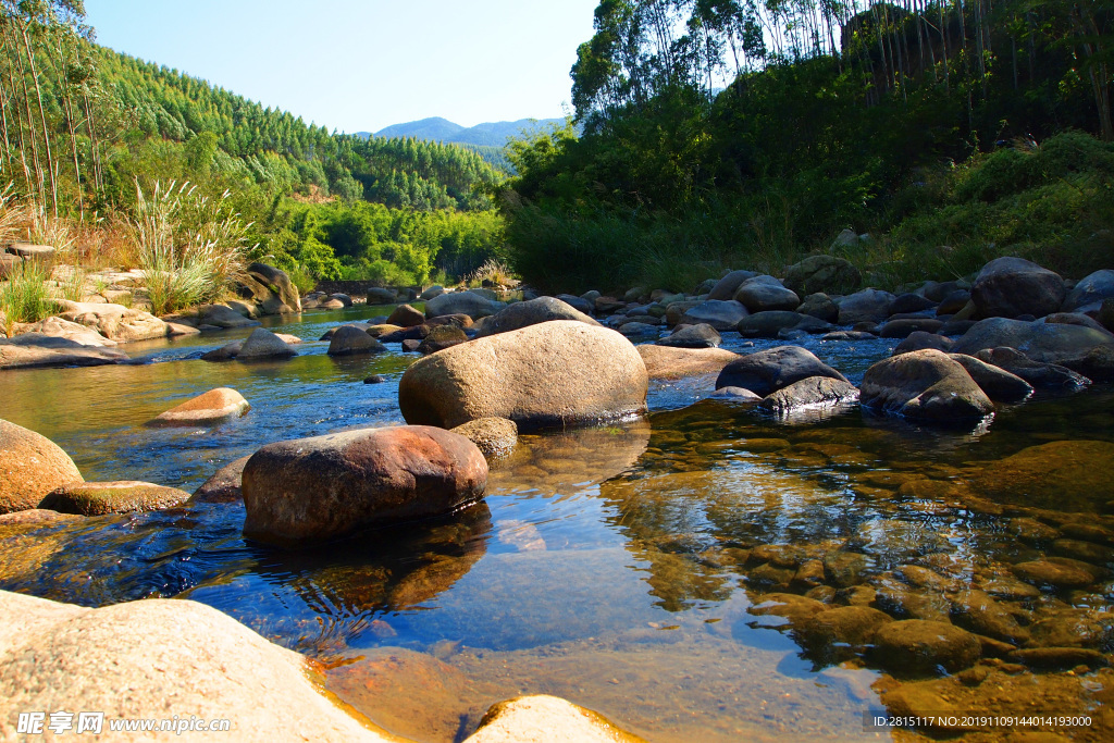 山间小溪流 自然风景 自然风光