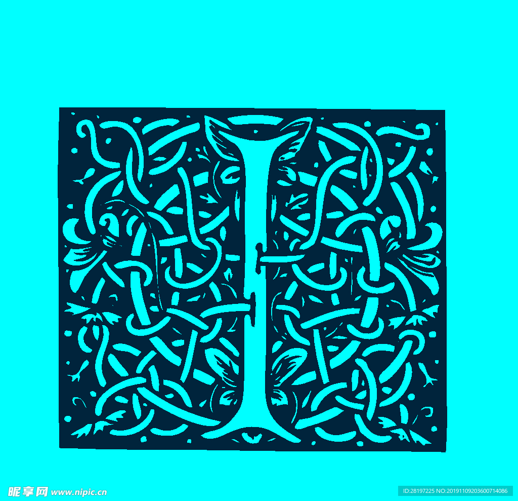 矢量花纹字母