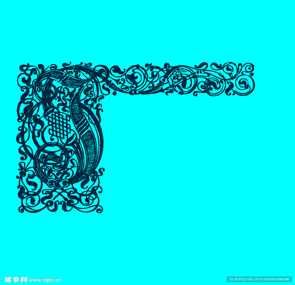 矢量花纹字母