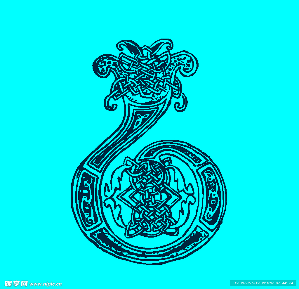 矢量欧式花纹字母
