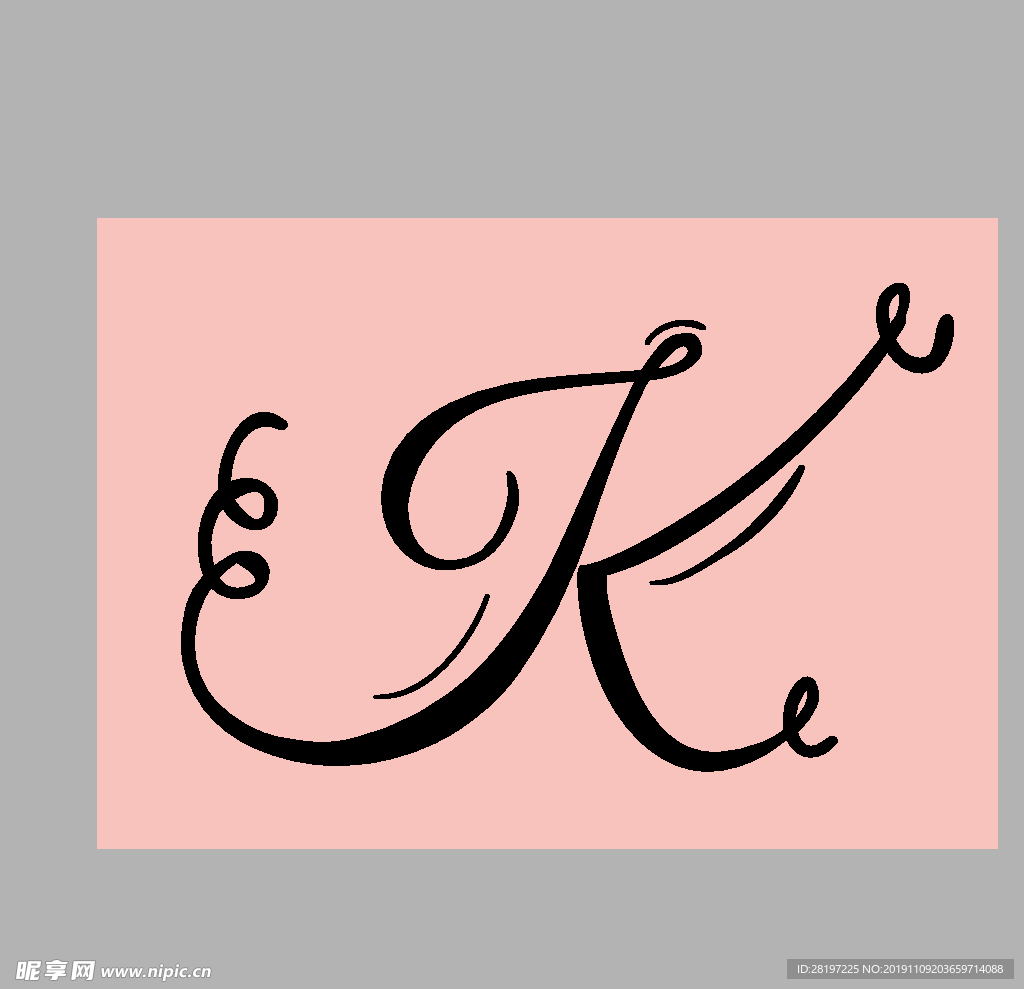 矢量欧式花纹字母