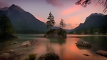 群山河流天空云彩风景