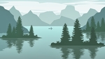 彩色风景山水插画背景