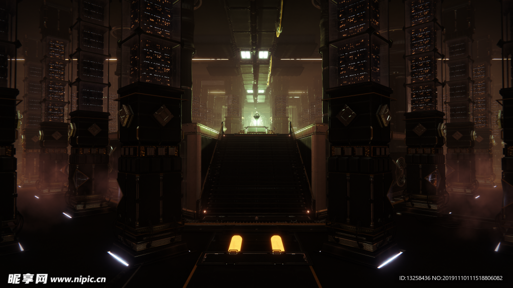 城市建筑夜景灯光背景