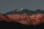 群山夜色山脉月亮风景