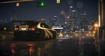 汽车跑车城市街道夜景