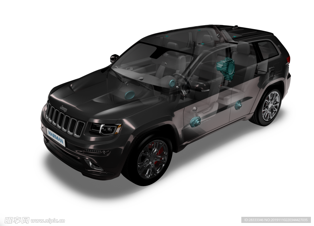 黑色jeep三维效果图