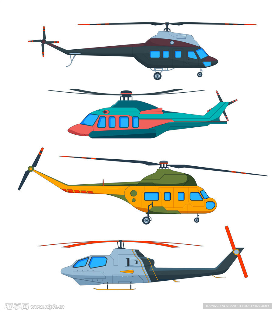 直升飞机插画