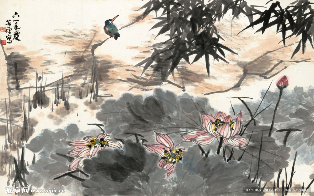 荷花装饰画