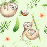 手绘水彩树懒图案壁纸