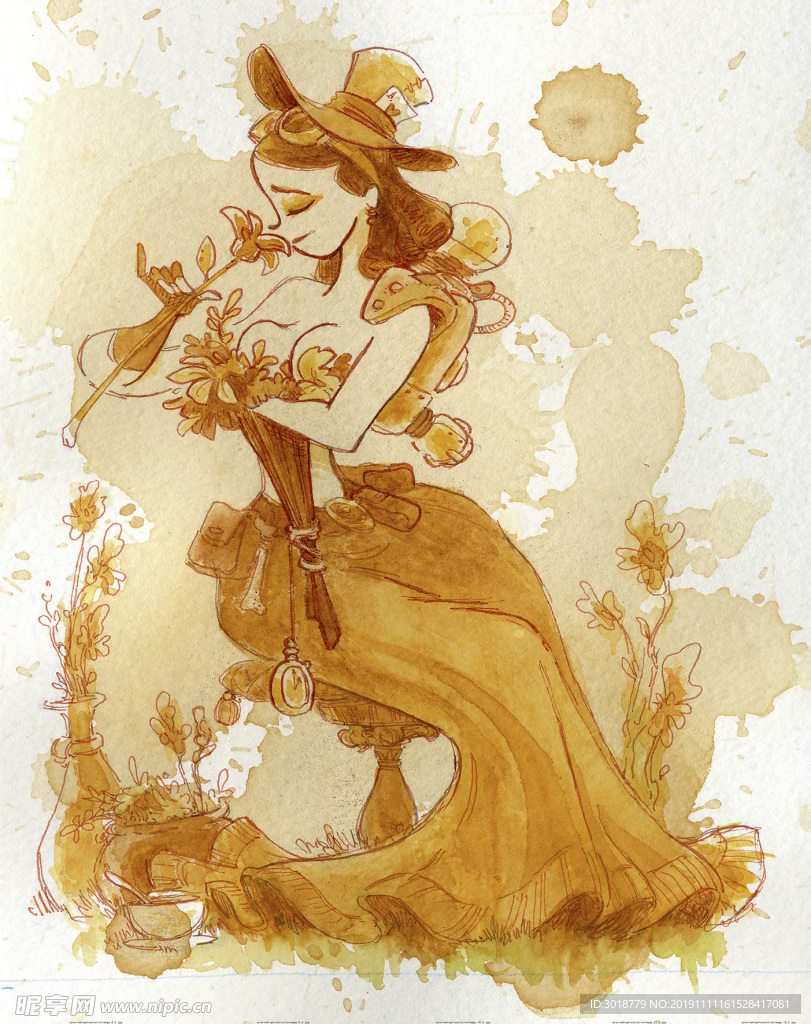 国外美女插画