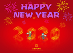 现代简约大气红色新年海报背景