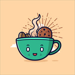 手绘咖啡杯