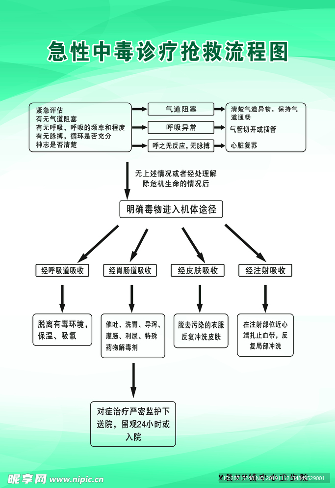 急性中毒诊疗抢救流程图版