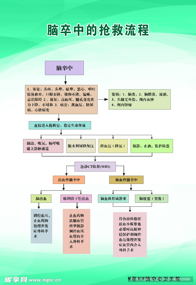 脑卒中的抢救流程图版