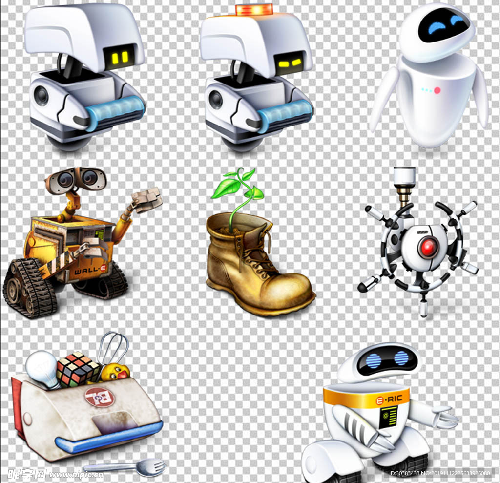 机器人WALLE透明背景免扣