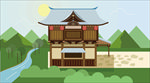木制吊脚楼建筑