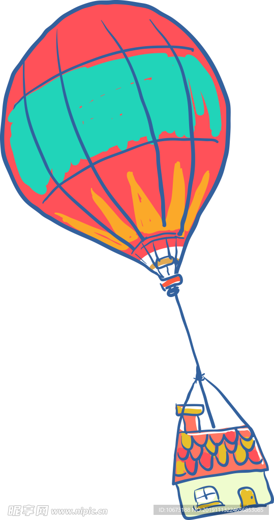 卡通热气球