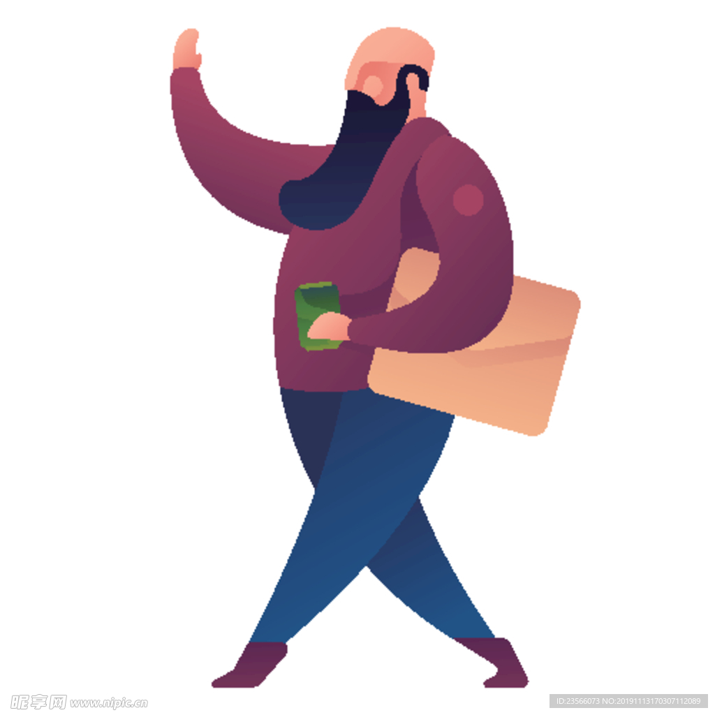 扁平化职业人物插画