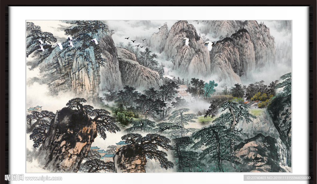 中堂画山水