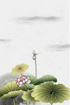 手绘荷花