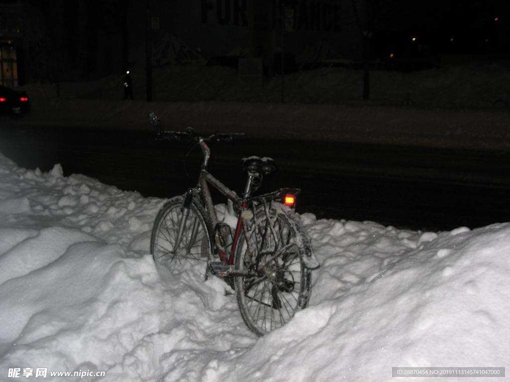 多伦多 雪 冬天 自行车