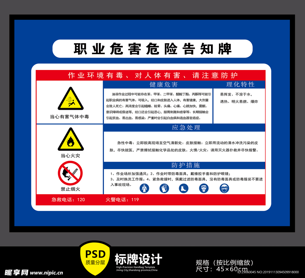 职业危害危险告知牌