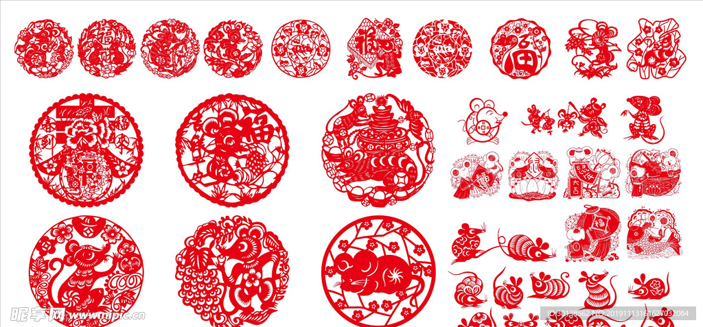 鼠年剪纸 剪纸窗花