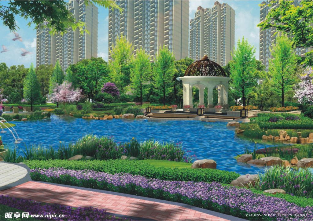 园林 户外 城市 湖  繁华