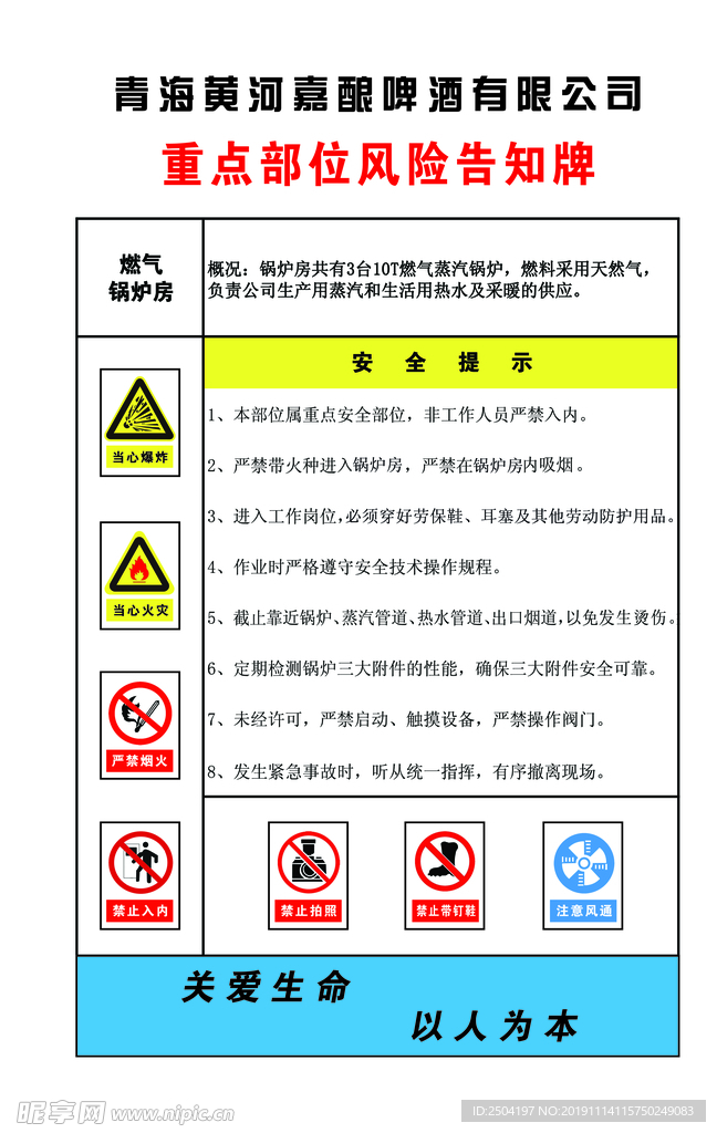 重点部位风险告知牌