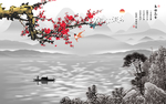 鸟语花香梅花背景墙
