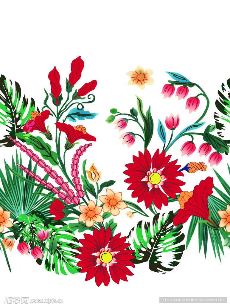 定位花  数码印花  印花图案