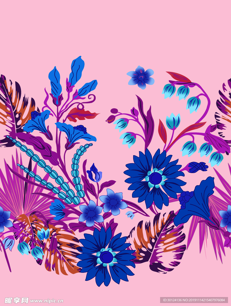 定位花  数码印花  印花图案