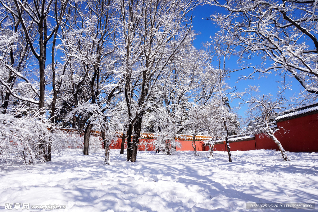 雪后的紫禁城一角风景实拍