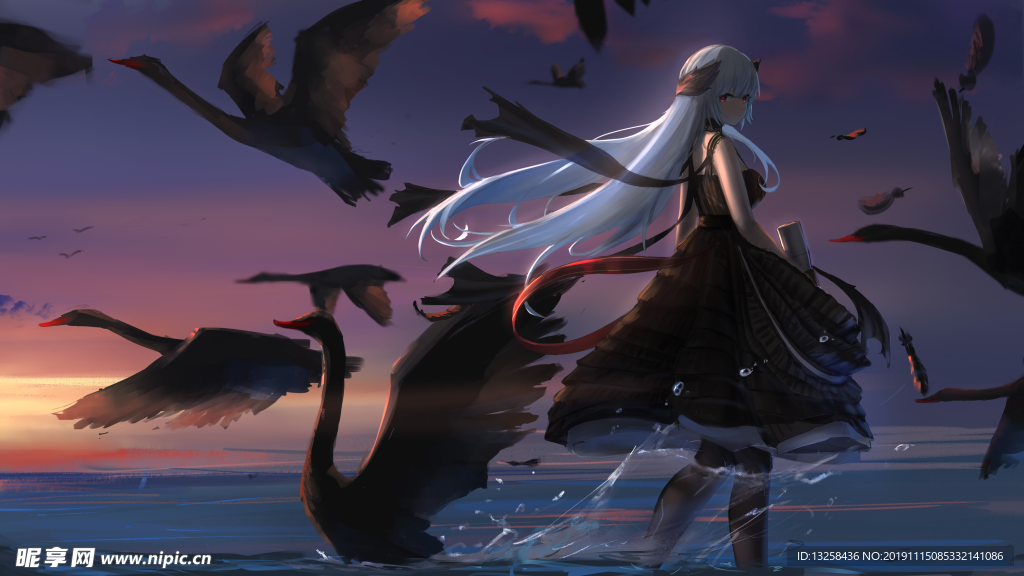 彩色插画人物动漫背景