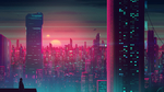 彩色城市插画高楼背景