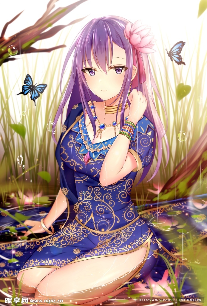 彩色插画人物动漫背景