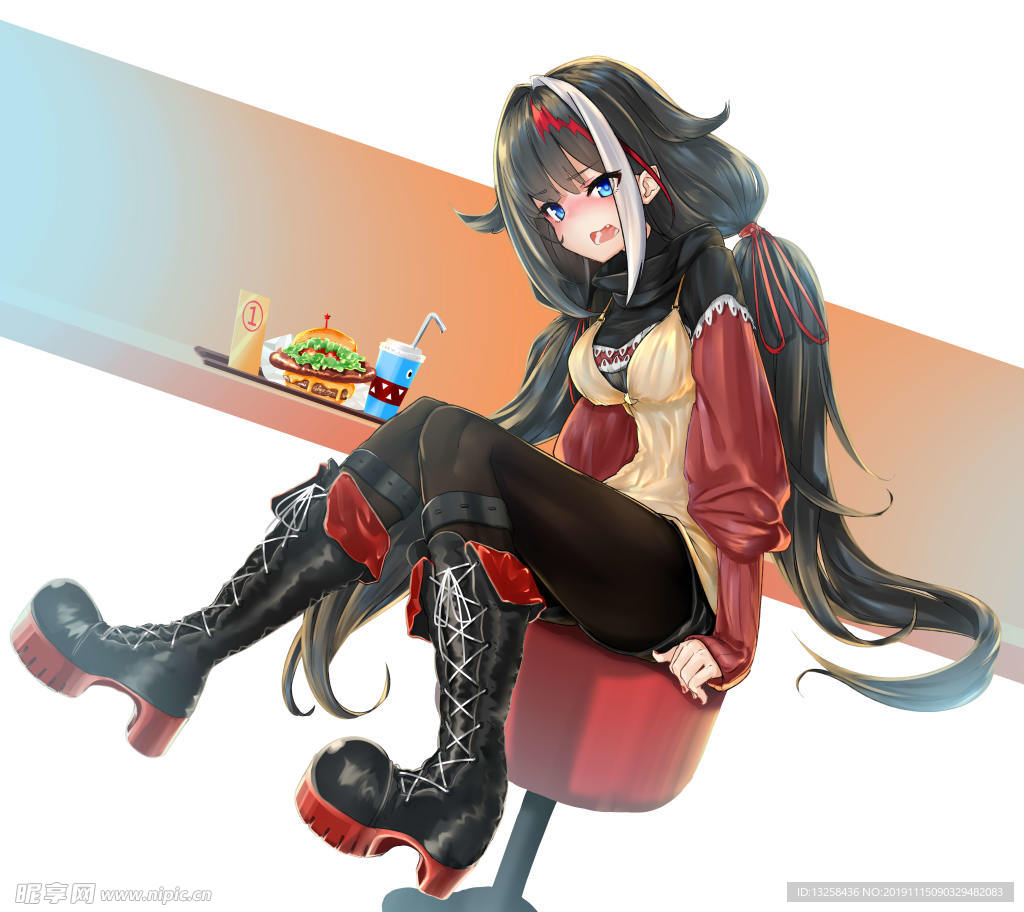 彩色插画人物动漫背景