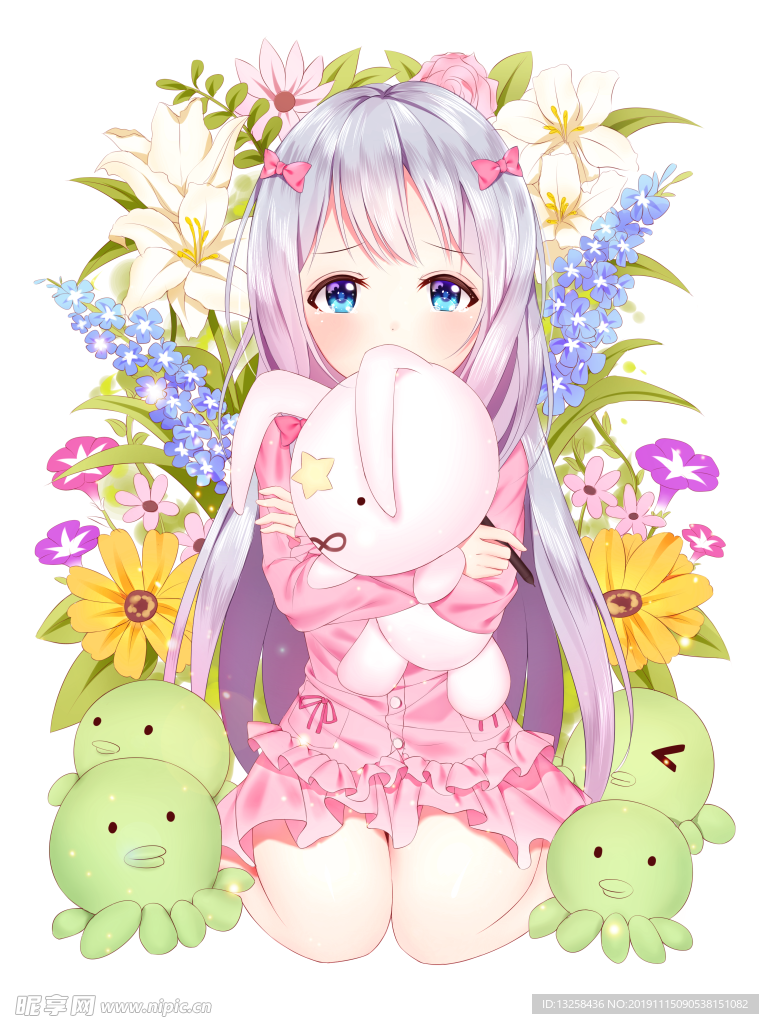 彩色插画人物动漫背景